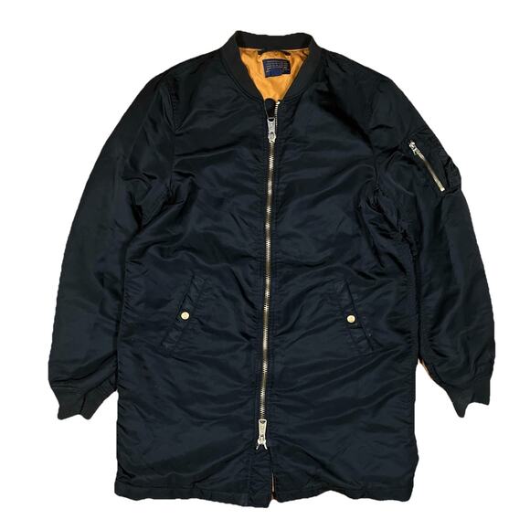 Alpha Industries Other - Alpha Industries Long / Extra Long Black Bomber Flight Jacket Size Large